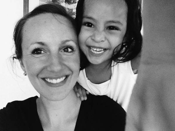 Woman with young girl.