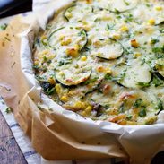 Sweet corn and zucchini pie.