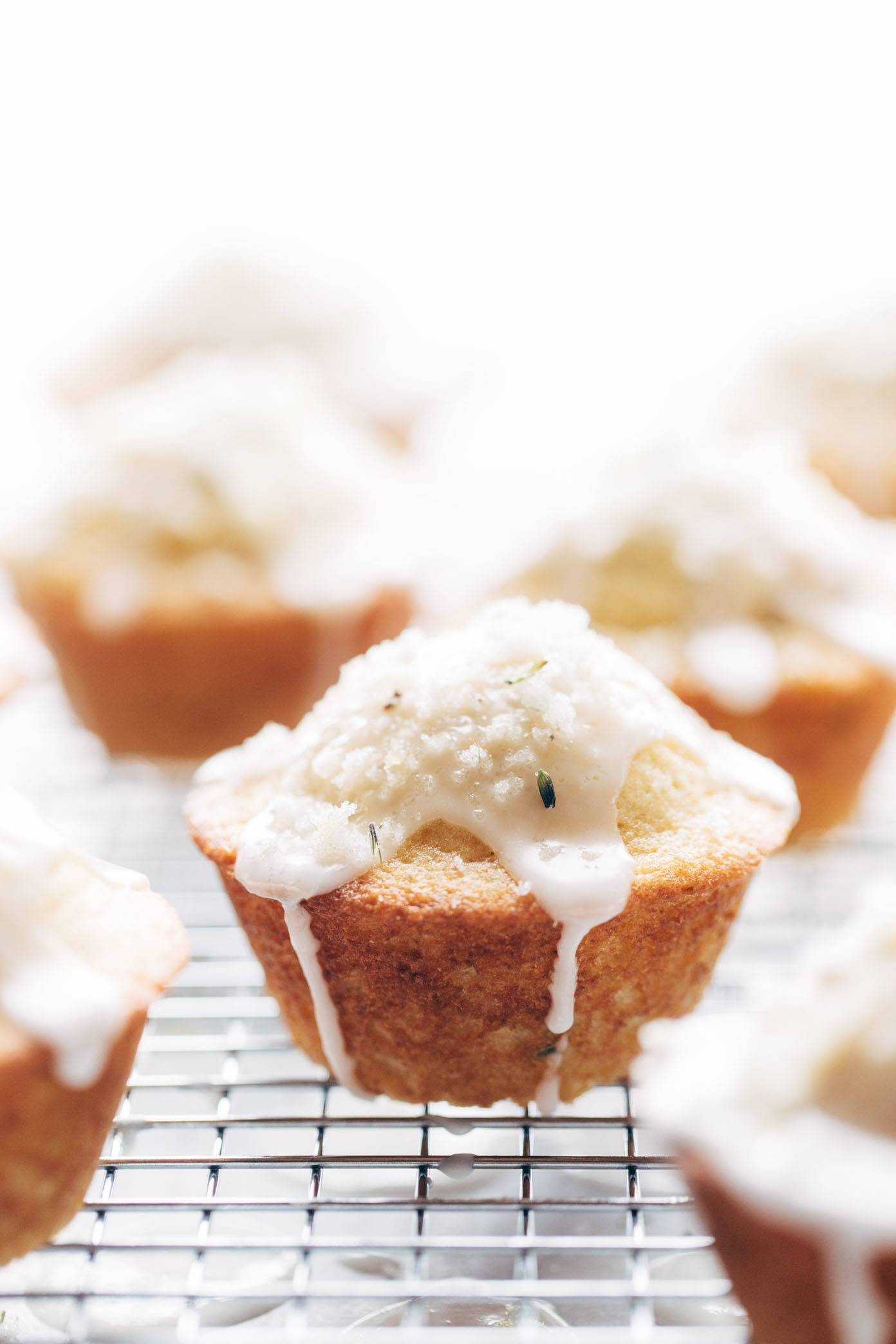 Lemon Lavender Muffins on a drying rack