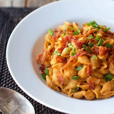 A picture of <span class="fn">Healthy Bacon & Pumpkin Pasta
