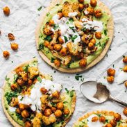 Roasted Veggie Pita with Avocado Dip