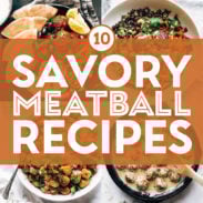 Meatball recipes in a collage.